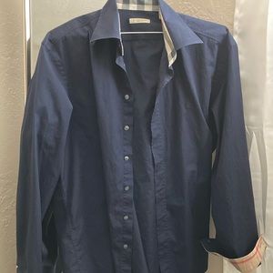 Men’s long sleeve Navy Blue Burberry Shirt